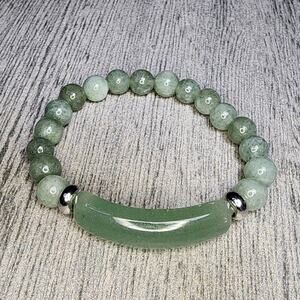Healing Stone Bracelet, Green Aventurine Beaded Natural Gemstone Crystals One Sz